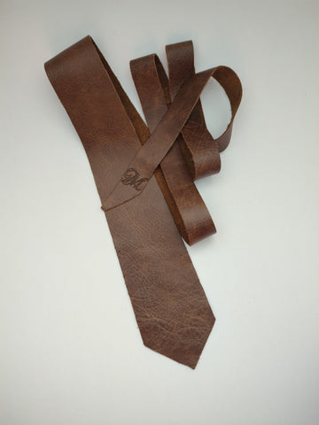 Leather Tie - Picadilly Choc - The Maximus Man