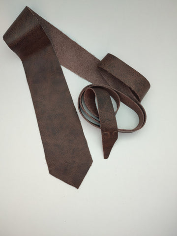 Leather Tie - Imvelo Earth Brown - The Maximus Man